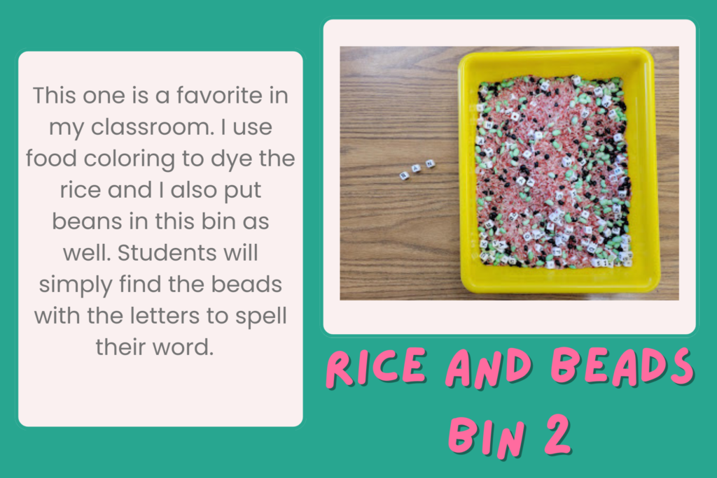 Word Work Rice and Beads