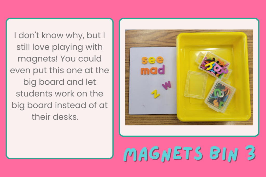 Word Work Bin 3 Magnets