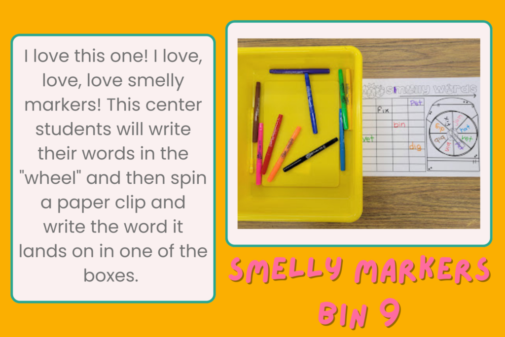 Word Work Bin 9 Smelly Markers