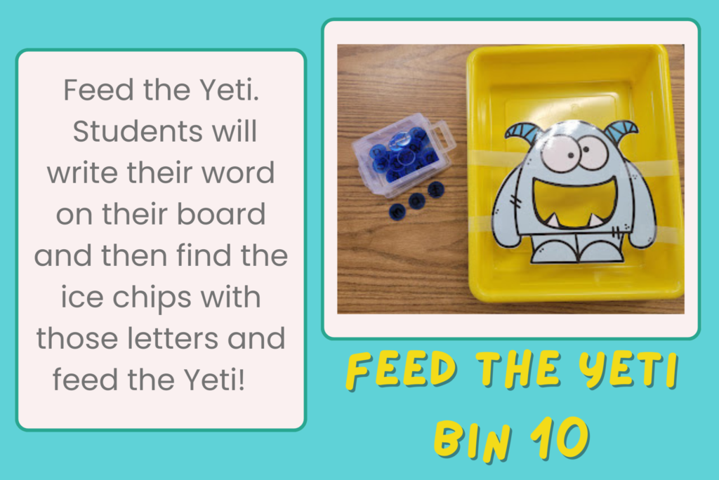 Word Work Bin 10 Feed the Yeti