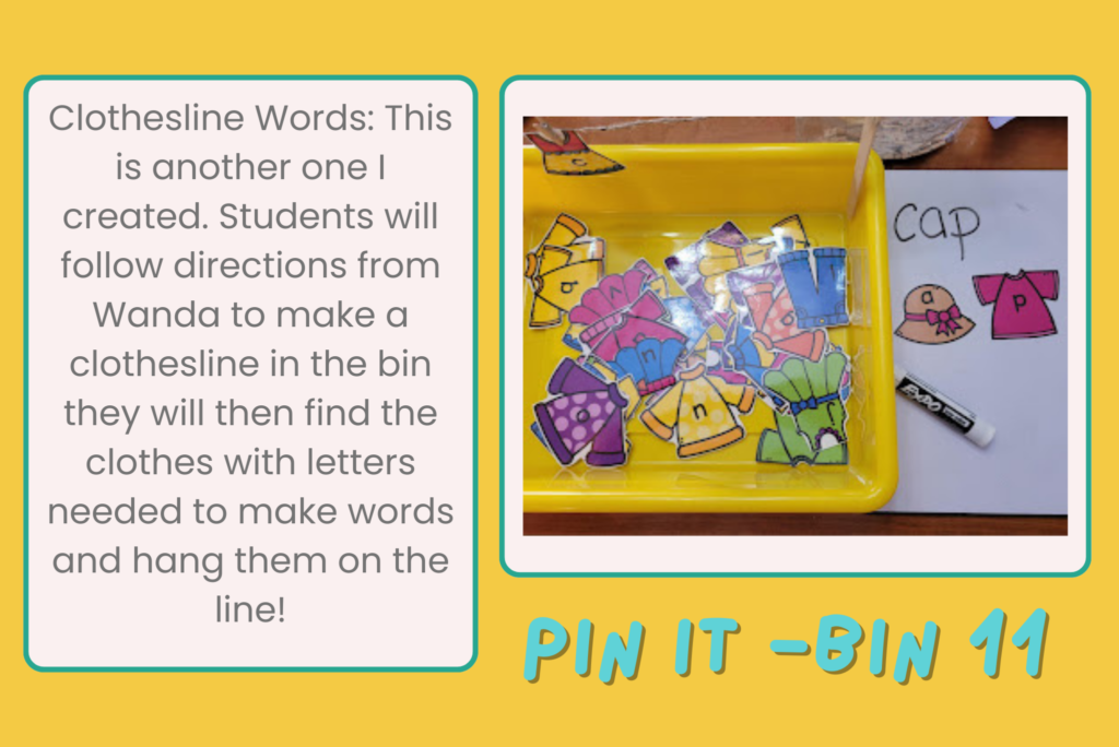 Word Work Pin It Words BIn 11